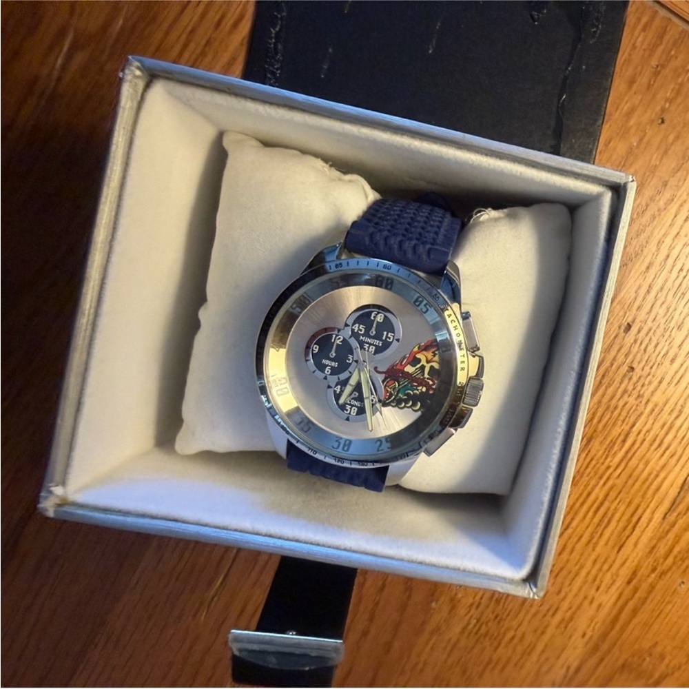 Ed Hardy Blue and Silver Men's Watch
